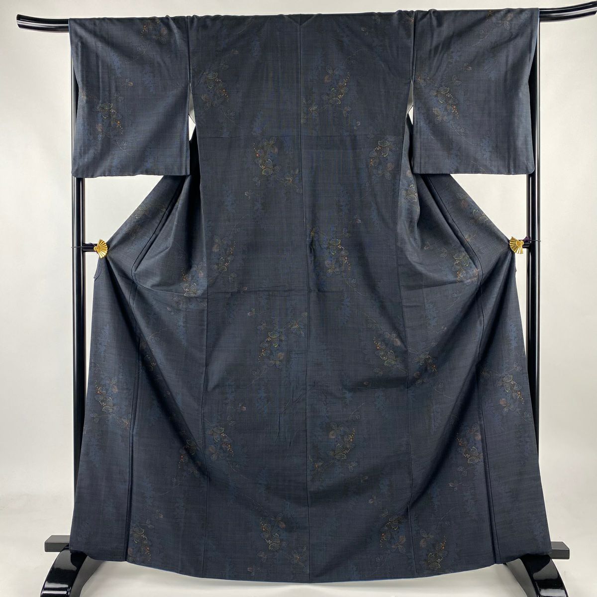 LULU85 着物 大島紬 袷 ボタニカル柄（大島紬 身丈163cm 裄丈