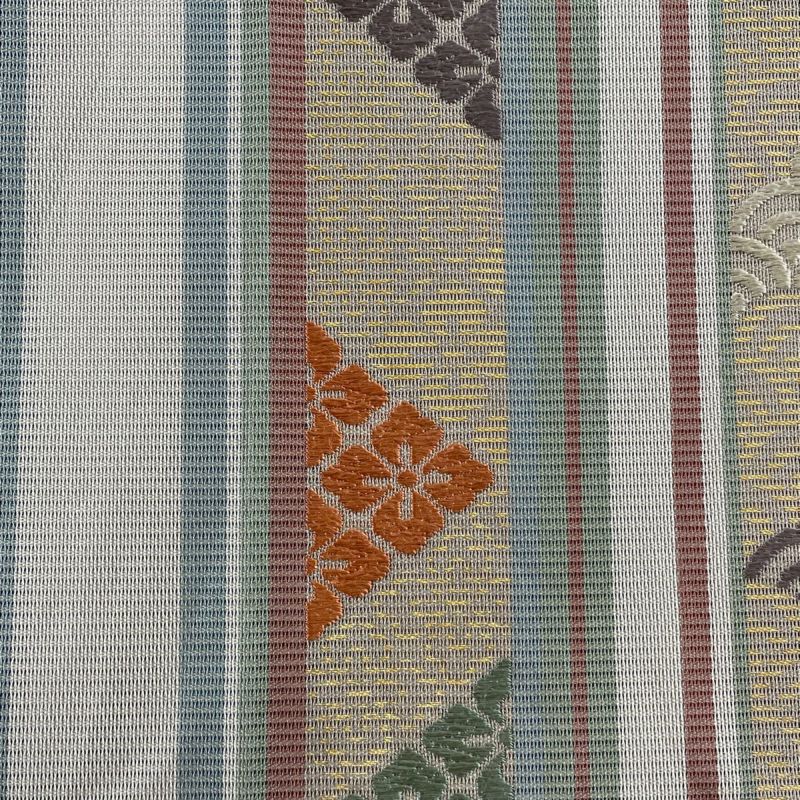 袋帯 夏用 絽 刺繍 華文 お太鼓柄 正絹 西陣 日本製 未仕立て 夏