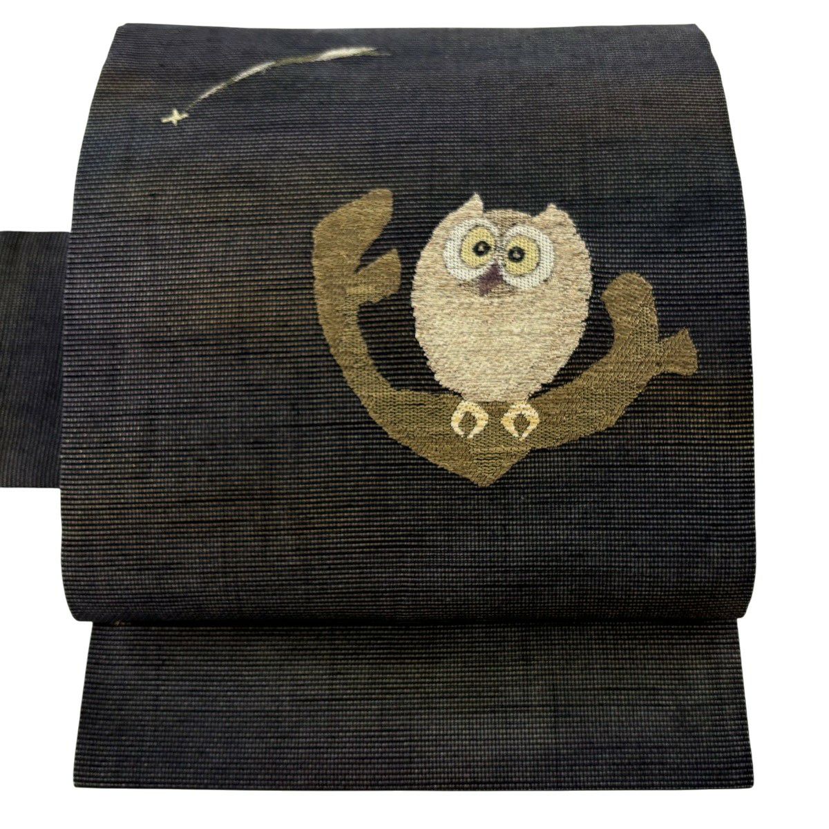 名古屋帯 バイセル 着物 美品 名品 袋帯 灰色 フクロウ 月