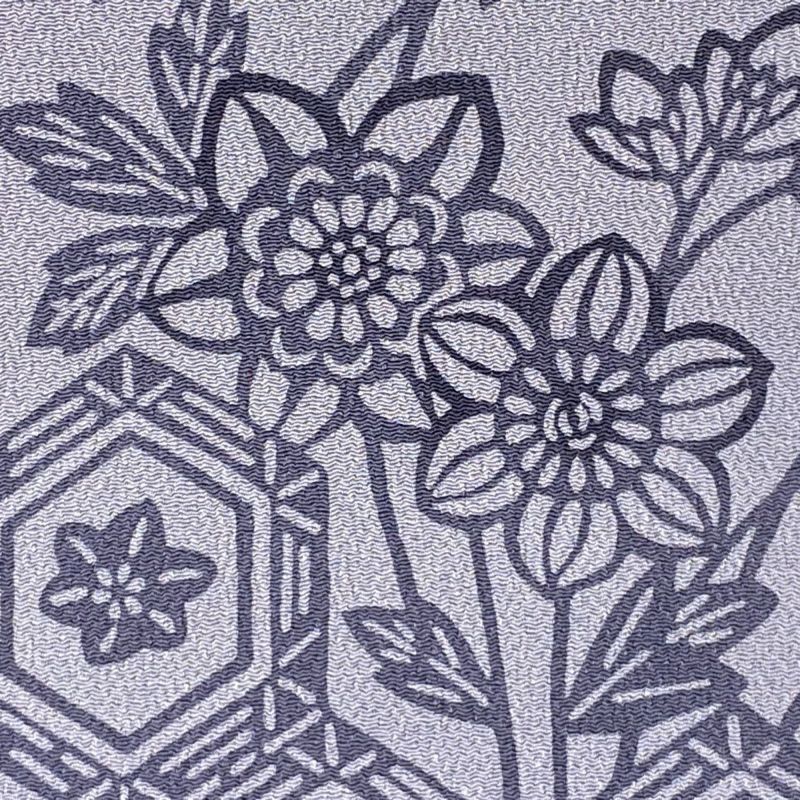 名古屋帯 美品 秀品 落款あり 越後型染 亀甲 菊 縮緬 焦茶色 名古屋帯 美品 秀品 落款あり 越後型染 亀甲 菊 縮緬 焦茶色