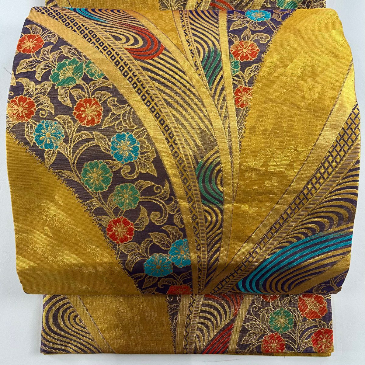 ［お太鼓柄］袋帯　紬　中古品　446cm O-517 楽天市場】【 中古 】 夏物 袋帯 リサイクル 正絹 紬 カジュアル