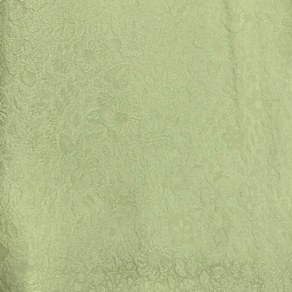 美品】 色無地 身丈162.5cm 裄丈65.5cm M 袷 地紋 薄緑 正絹 秀品 一つ