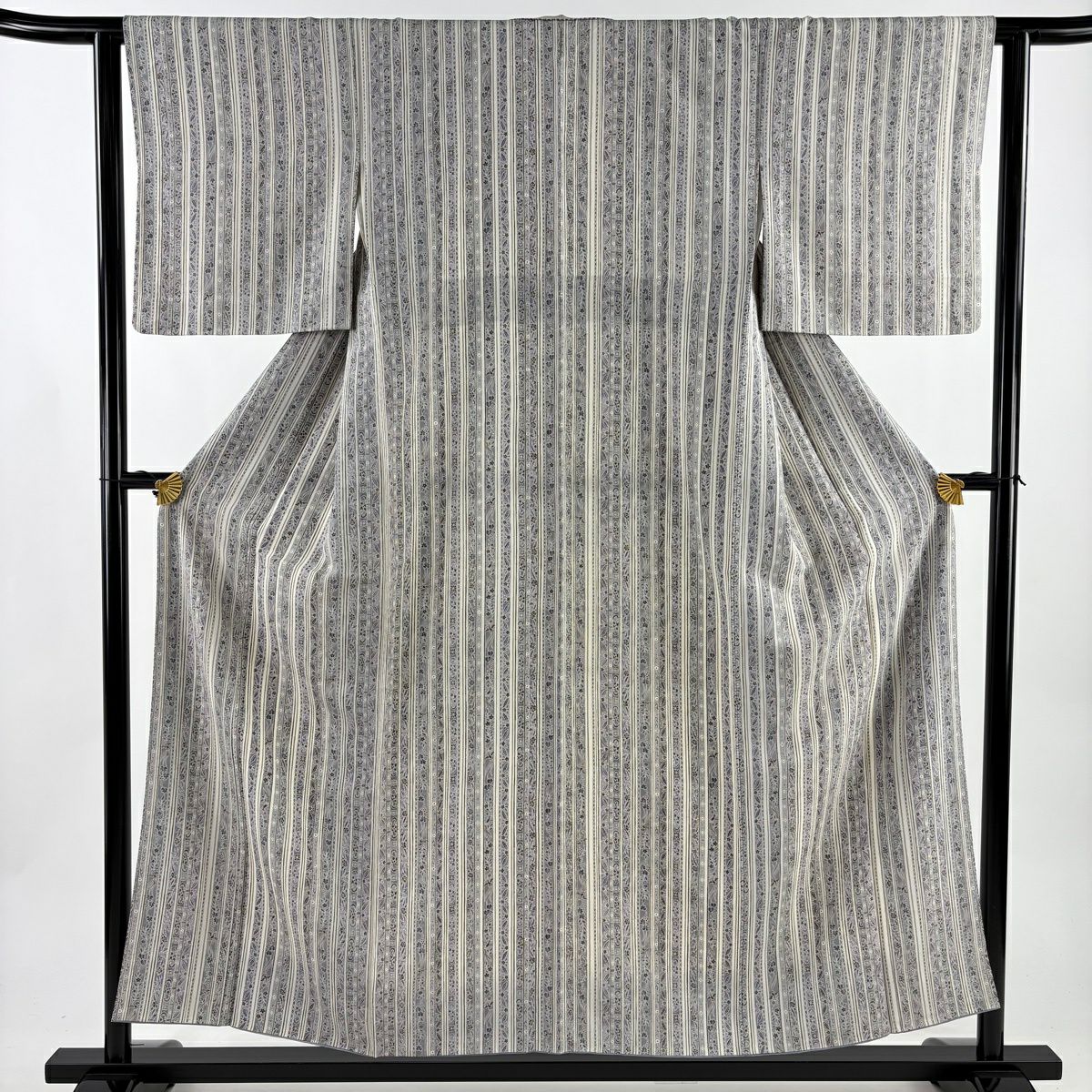 小紋のみ　レトロ　縦縞　縮緬　パールトーン加工　スモールサイズ　H5 小紋 フルセット レトロ 縦縞 縮緬 パールトーン加工 スモールサイズ H5