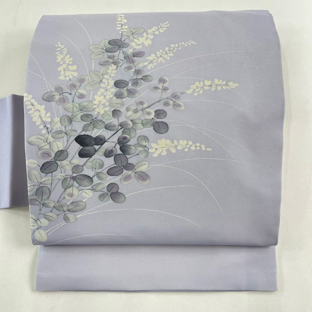 美品 夏着物 正絹 紗袷“幻想を散らしてパタパタと羽ばたく笹と萩