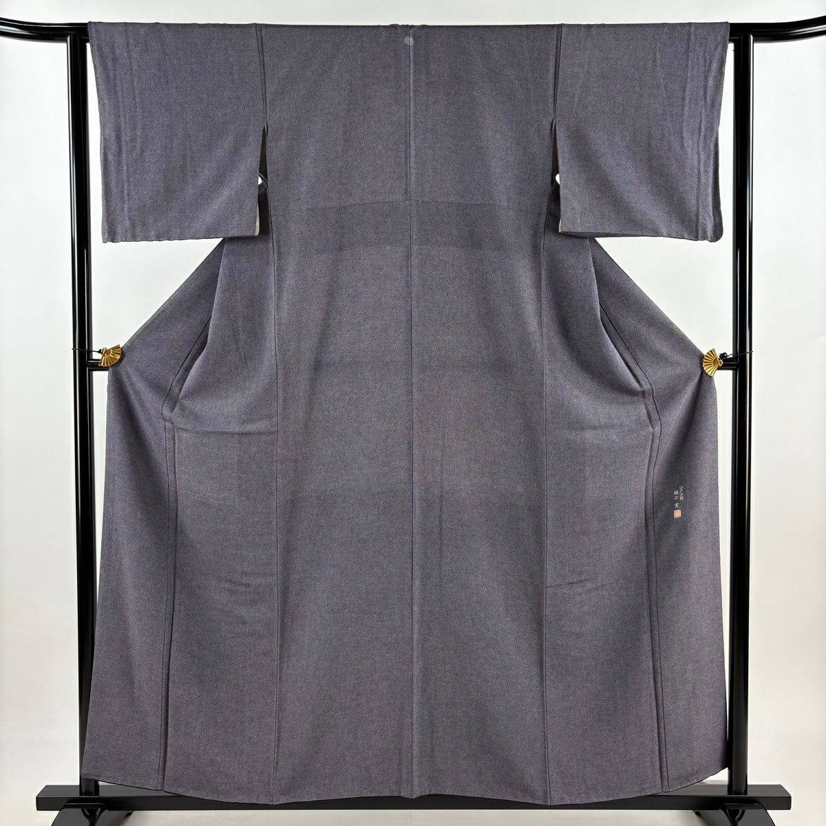 江戸小紋 身丈152cm 裄丈63cm S 袷 寄せ柄 松川菱 紫 正絹 秀品｜中古