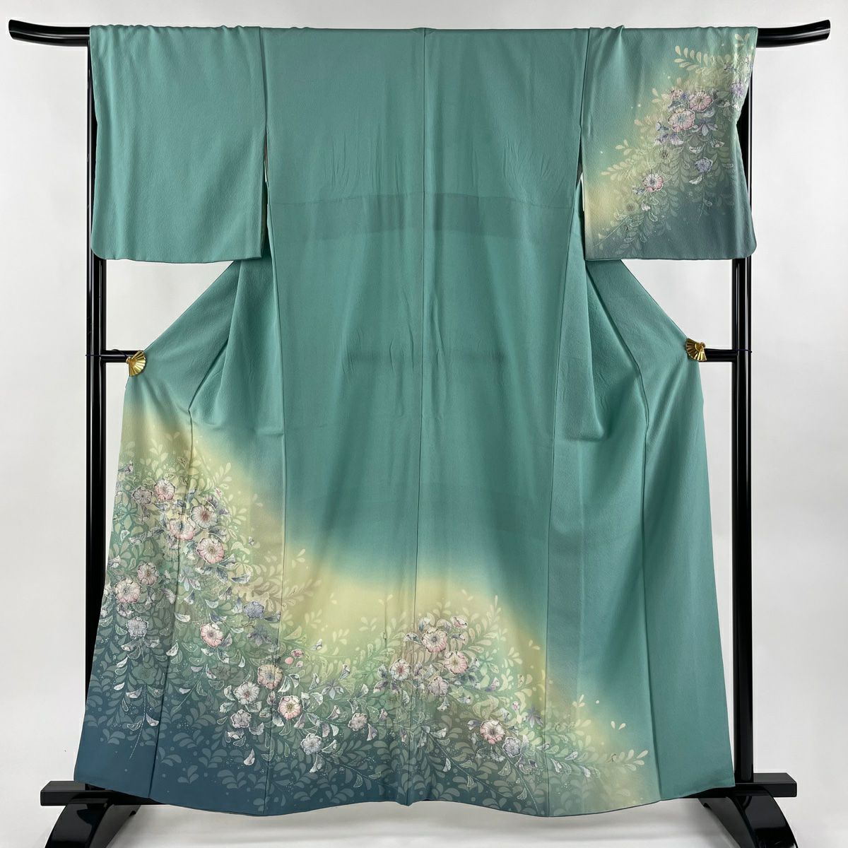 訪問着 身丈160cm 裄丈69cm L 袷 辻が花 染め分け ぼかし 薄緑 訪問着 身丈160cm 裄丈69cm L 袷 辻が花 染め分け ぼかし 薄緑