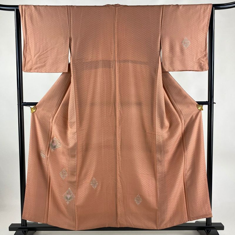 在庫一掃】 付下げ 身丈154cm 裄丈62.5cm S 袷 やまと 扇面 枝花 在庫一掃】 付下げ 身丈154cm 裄丈62.5cm S 袷 やまと 扇面 枝花