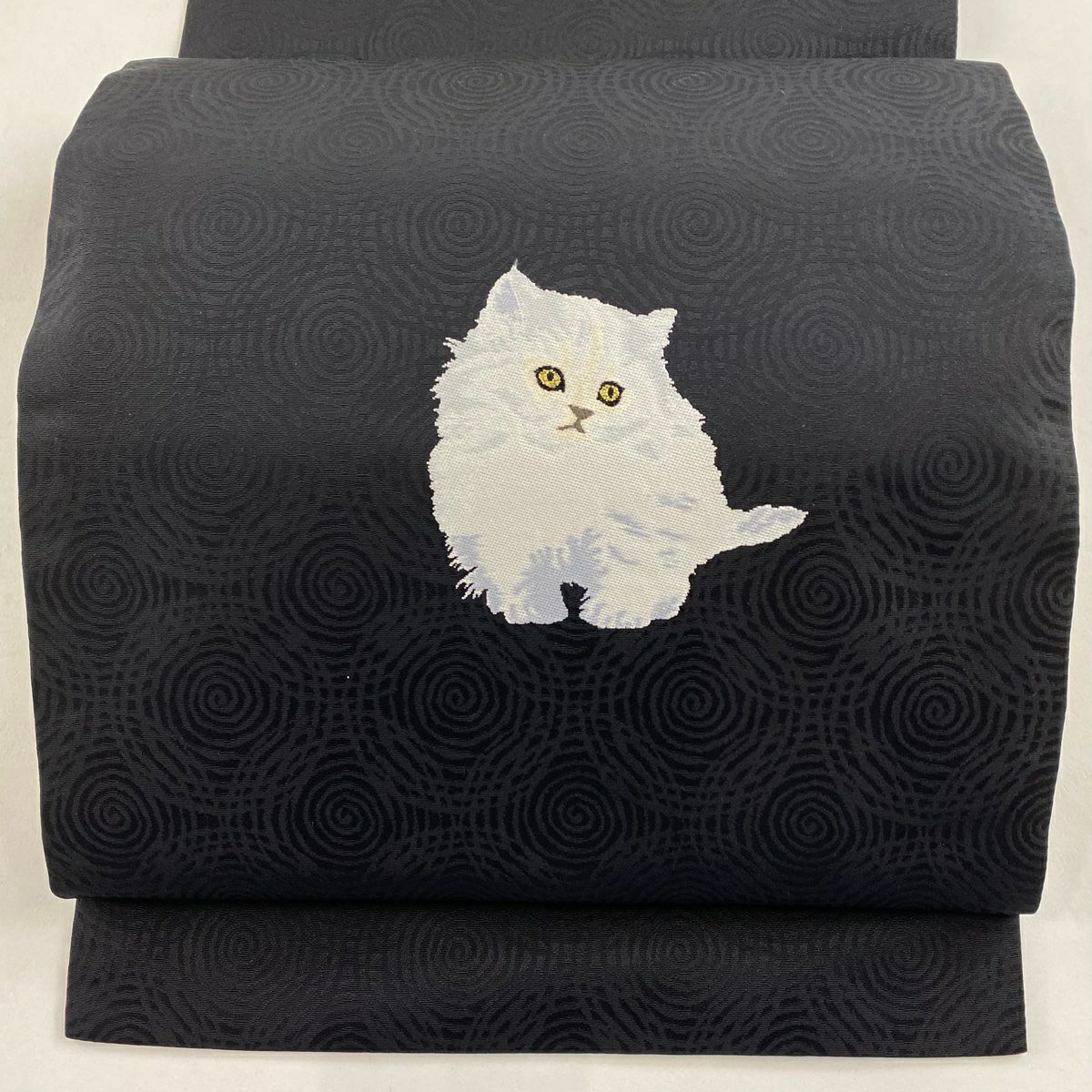 名古屋帯 逸品 猫 黒 正絹｜中古・古着・リサイクル着物通販