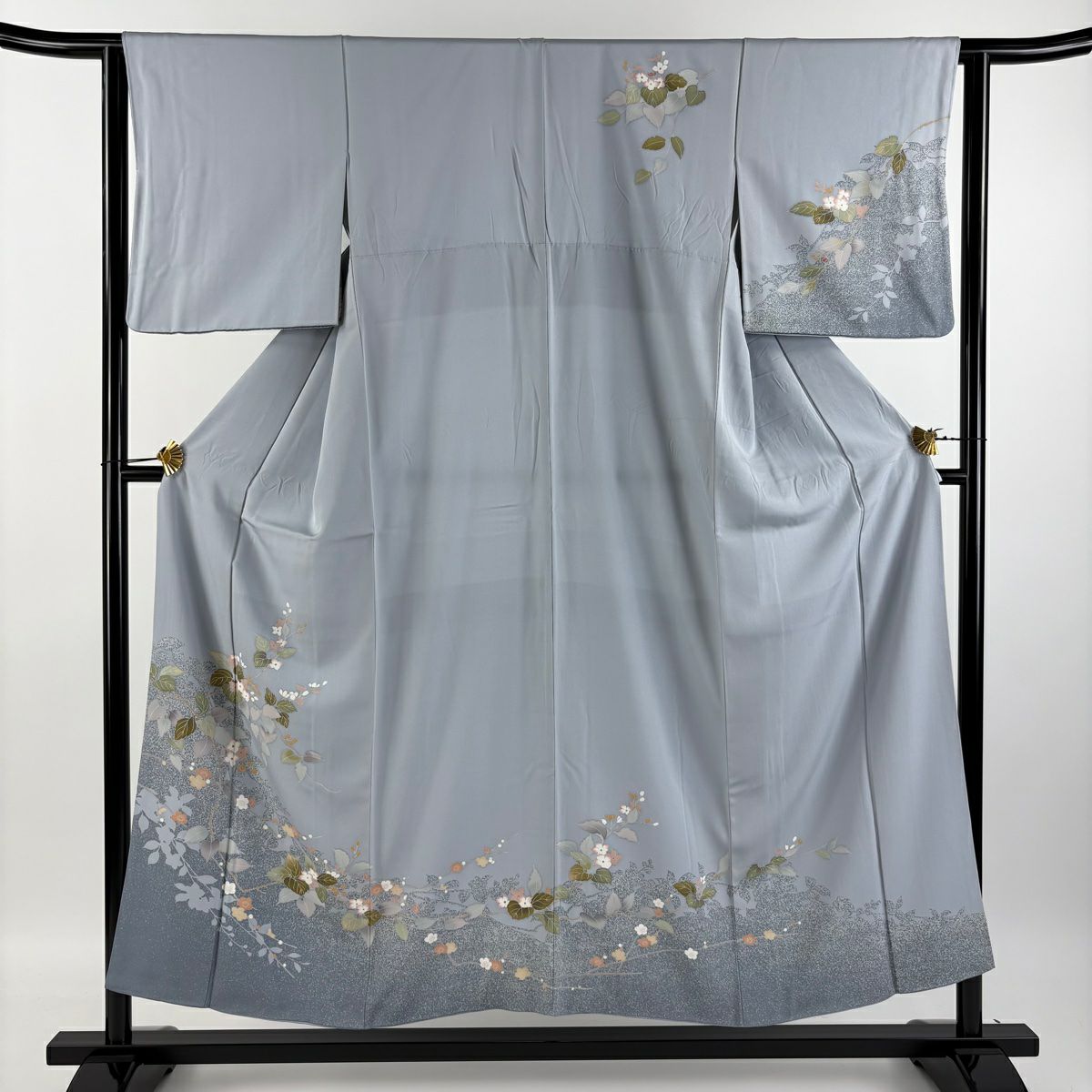 訪問着 身丈154cm 裄丈62cm S 袷 落款あり 梅 菊 染め分け