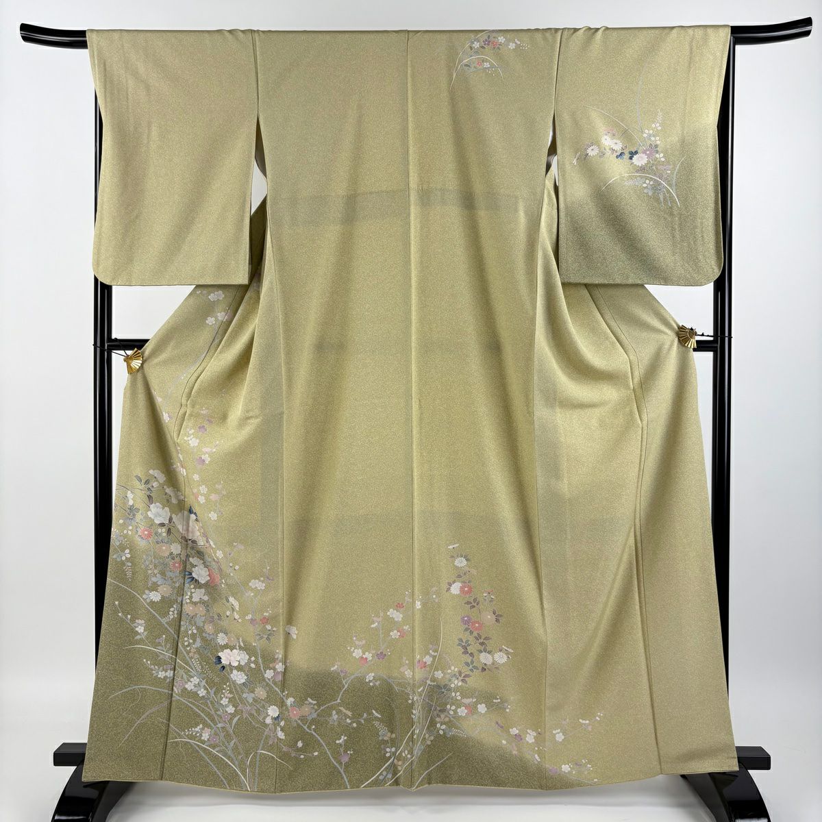作家物落款 夏着物 正絹 縦絽“涼やかな味付けに松竹梅が薫る景色