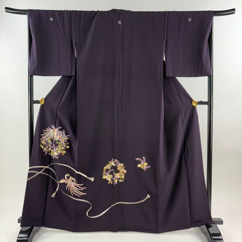 付下げ 身丈158cm 裄丈64cm M 袷 華文 組紐 刺繍 ぼかし ピンク