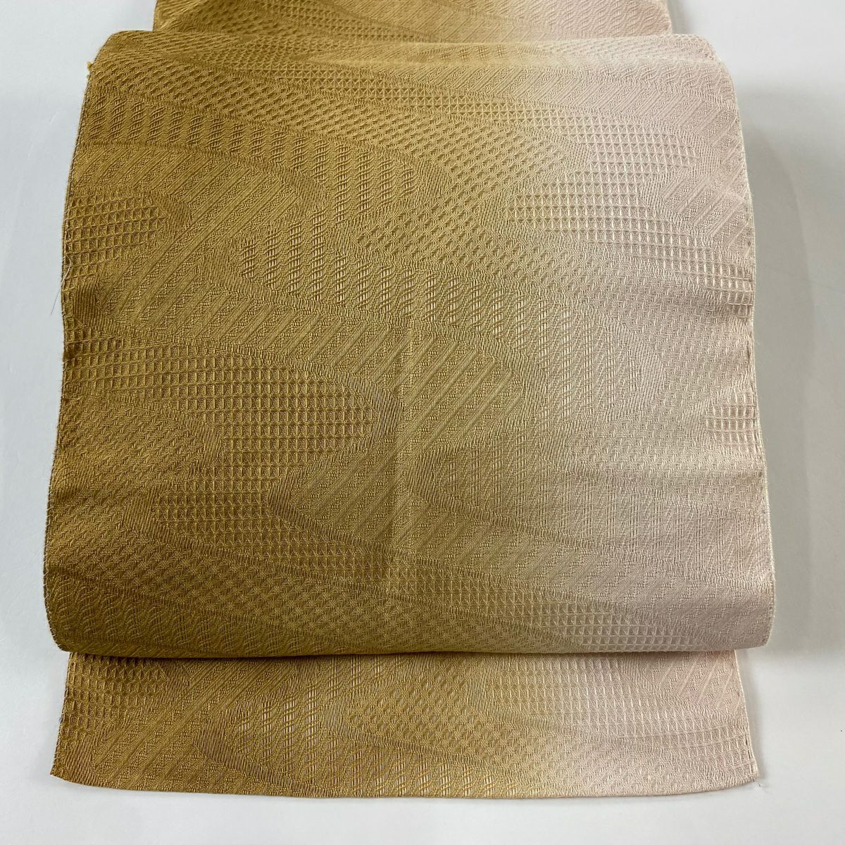 505mn93△綴織 花 金糸 茶系 八寸名古屋帯△美品 - メルカリ