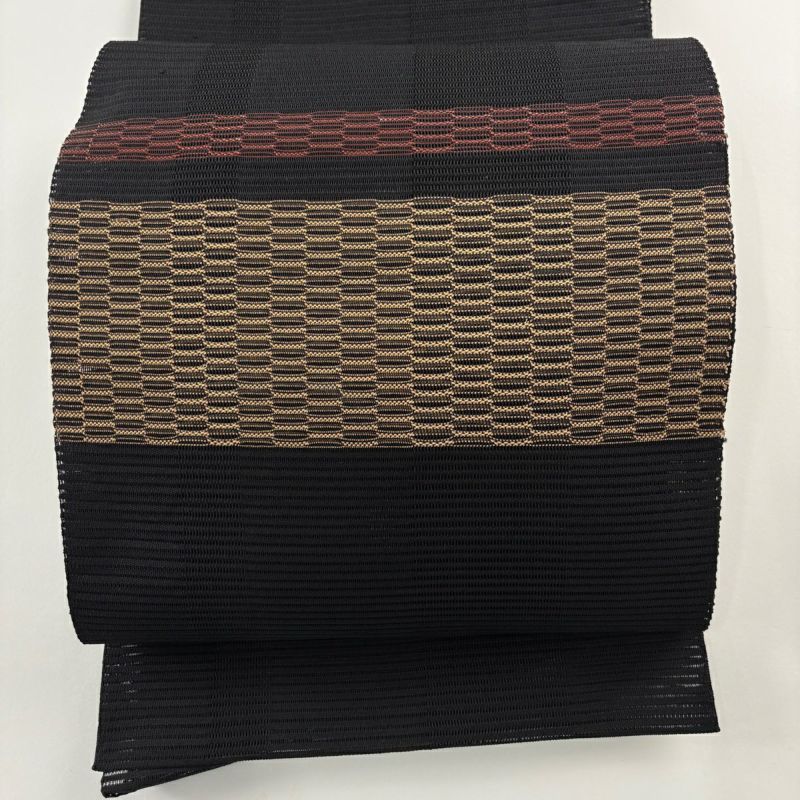 名古屋帯 秀品 夏帯 絽 八寸名古屋帯 松葉仕立て トンネル仕立て