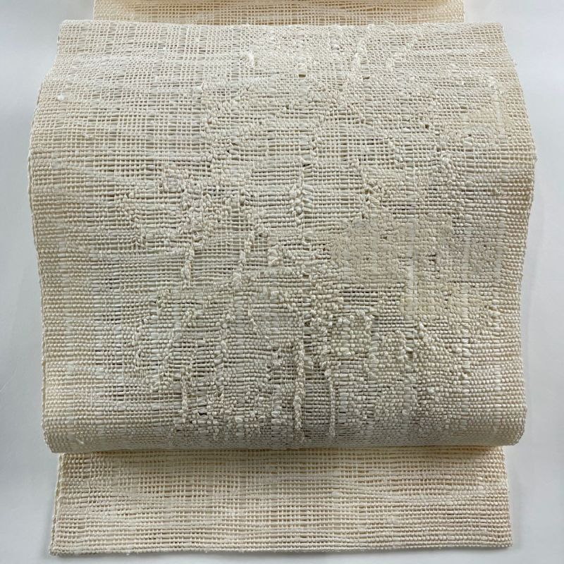 名古屋帯 美品 秀品 夏帯 八寸名古屋帯 トンネル仕立て よろけ縞