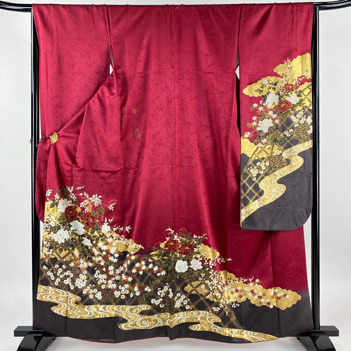 30％OFF 振袖 身丈161cm 裄丈67.5cm L 袷 やまと 牡丹 金彩