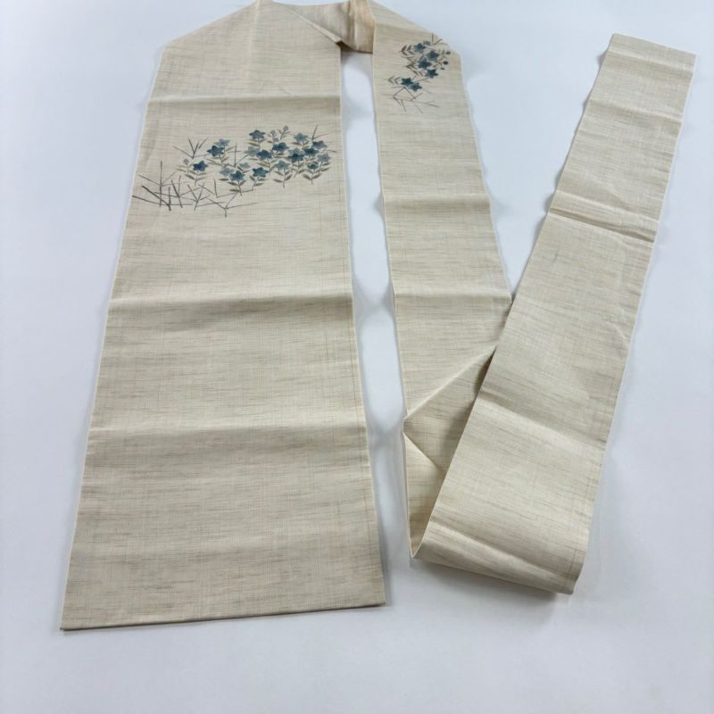 作家物　夏帯　名古屋帯　夏名古屋帯　桔梗　NO7 楽天市場】＼青緑色が、再入荷！／夏帯 日本製 名古屋帯 新品 夏
