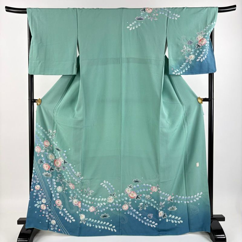 訪問着 身丈167.5cm 裄丈68.5cm L 袷 やまと 落款あり 辻が花