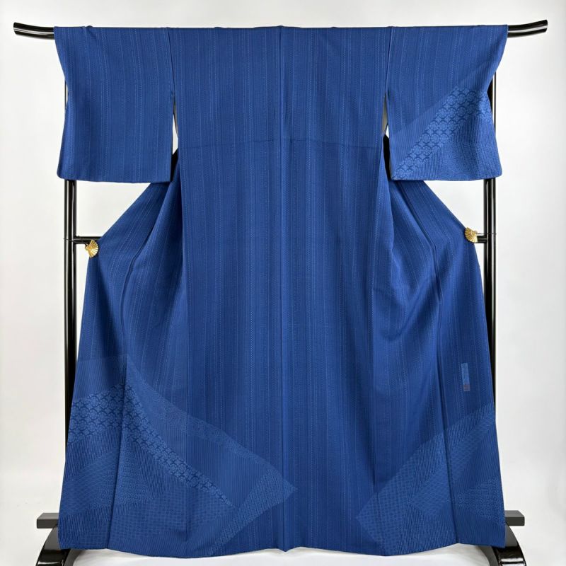 美品 付下げ グレー 波 袷 身丈158.0cm 裄丈69.0cm お洒落正絹