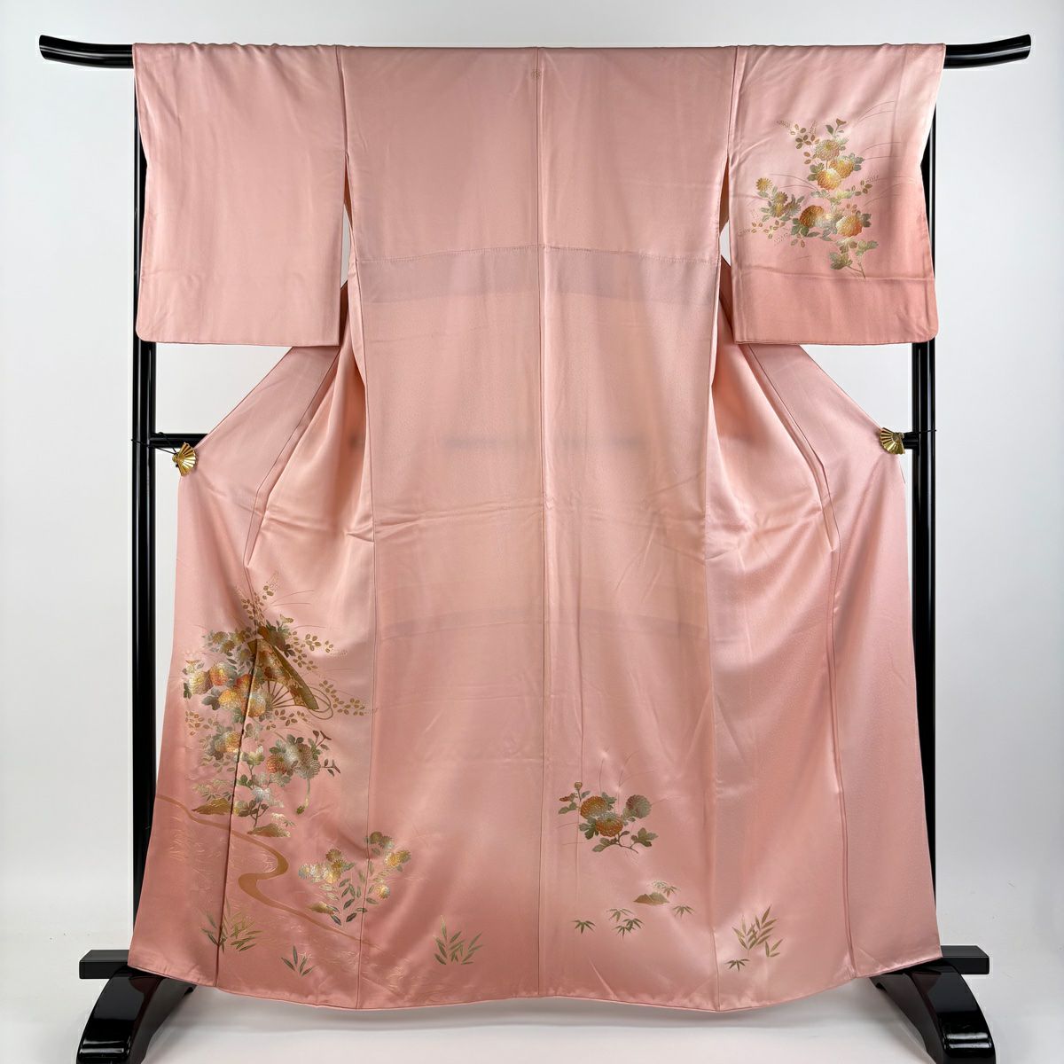 新品 高級 長襦袢 薄桃 ピンク 桜柄 半襟付き 着丈約123cm 付下げ 袷 正絹 桜色 ピンク 金駒刺繍 身丈156.5裄62.5 - メルカリ