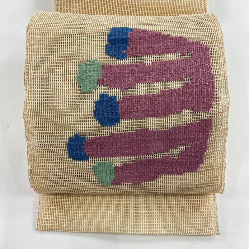 名古屋帯 秀品 夏帯 八寸名古屋帯 松葉仕立て トンネル仕立て