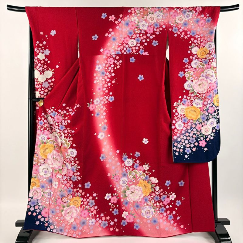 美品 5点セット 金駒刺繍 成人式 着物 振袖・長襦袢・袋帯