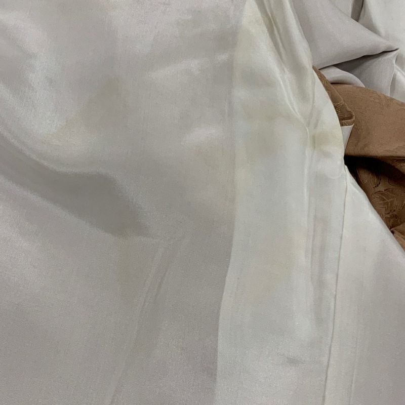 色無地 身丈165cm 裄丈67.5cm L 袷 ますいわ屋 地紋 薄茶色 正絹