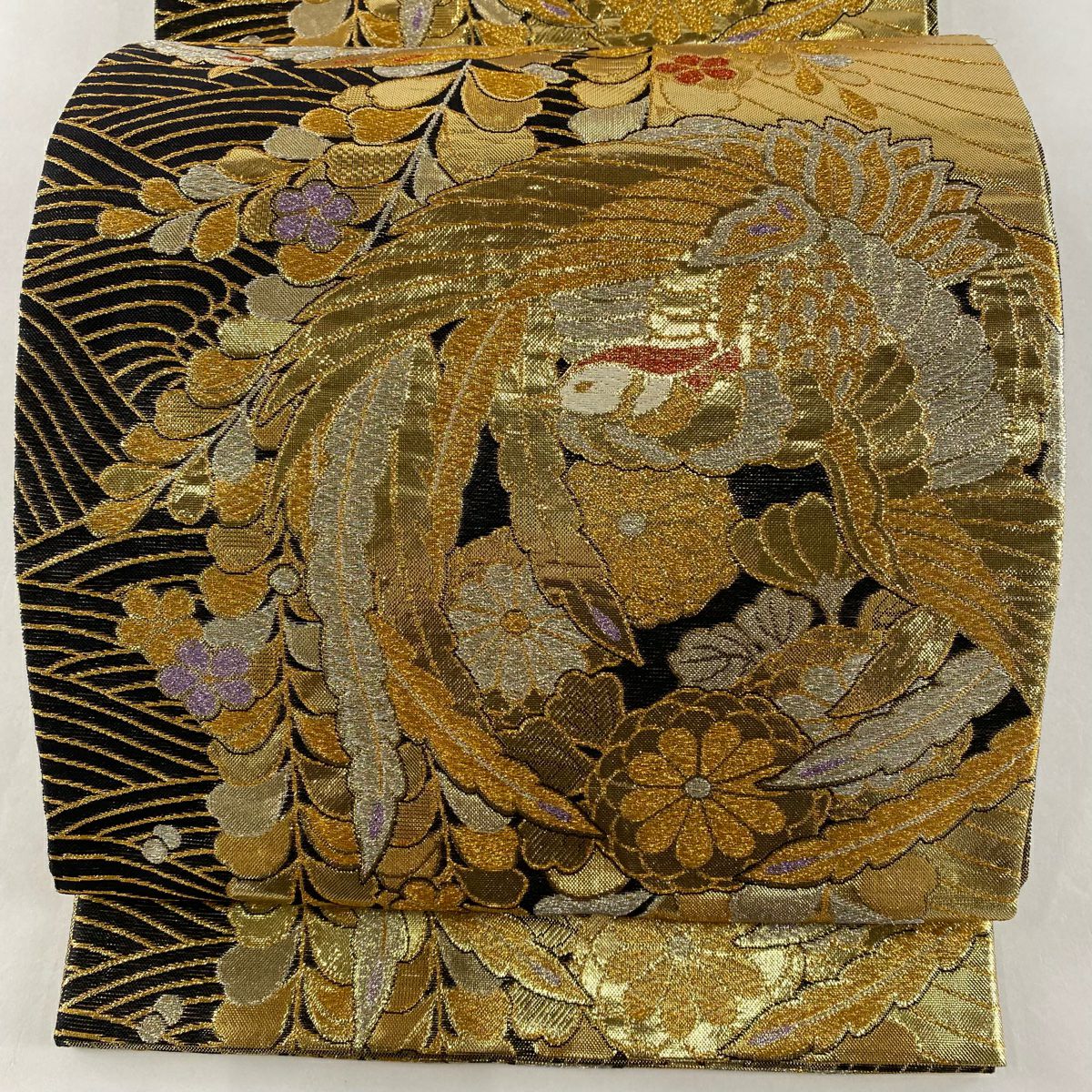 袋帯 美品 秀品 証紙あり 草花 藤 金銀糸 箔 小豆色 六通 正絹 袋帯 美品 秀品 証紙あり 草花 藤 金銀糸 箔 小豆色 六通 正絹