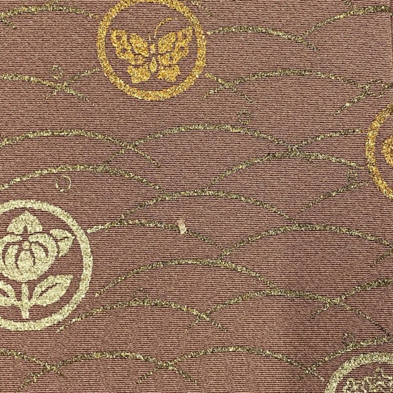 MO-3044 袋帯 地紙に鶴 万寿菊 梅 紅葉 金銀糸 楽天市場】平和屋着物□佐賀錦 六通柄袋帯 飛翔鶴文 金銀糸 正絹