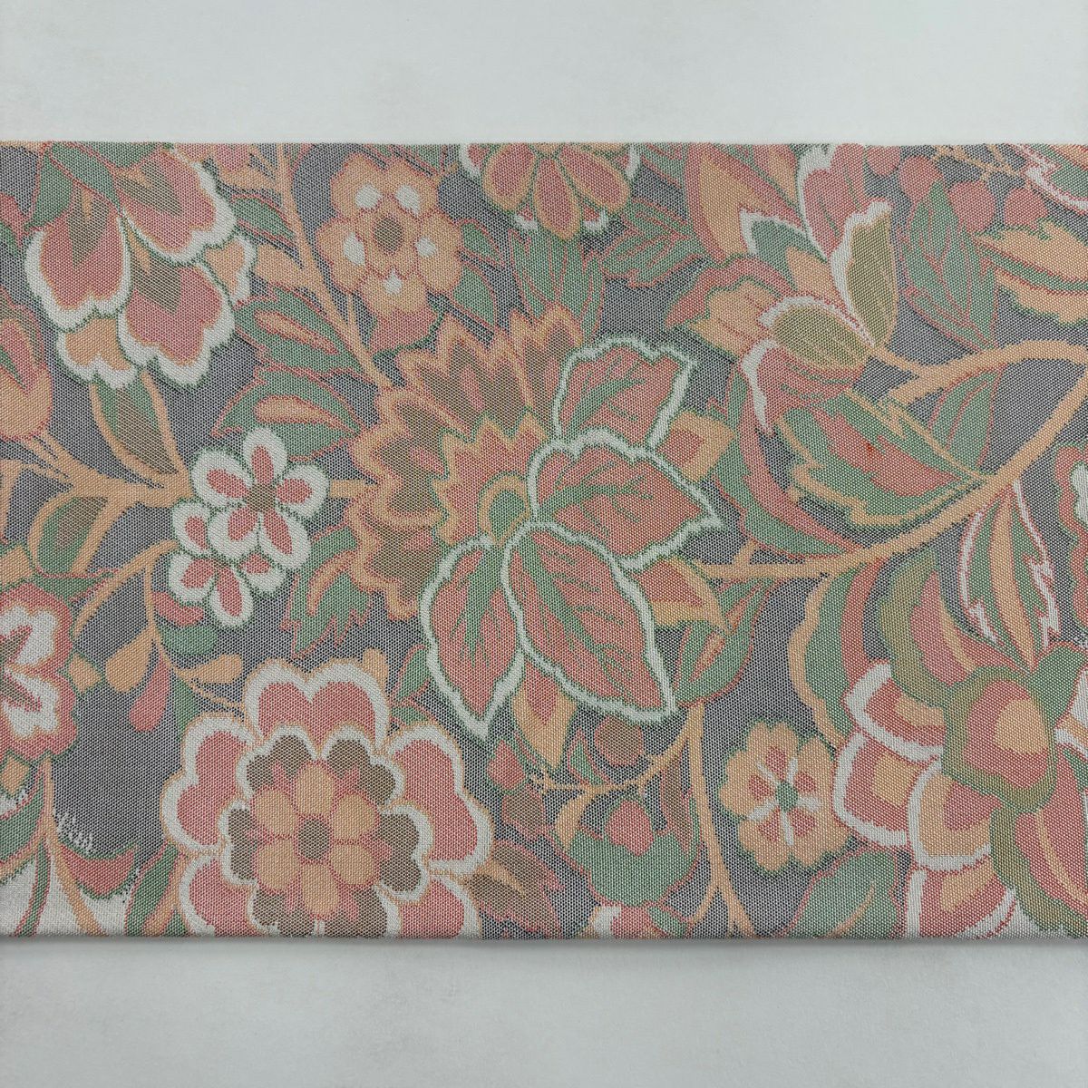 美品】 名古屋帯 優品 草花 花唐草 ベージュ 正絹｜中古・古着