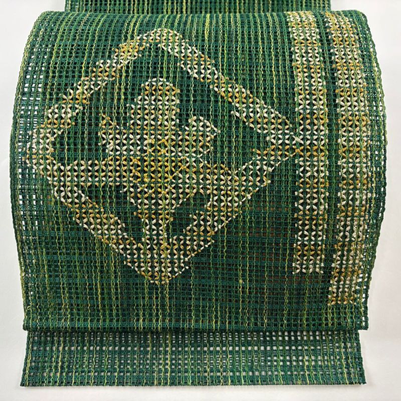 【まとめ買い】 羅 夏帯 秀品 美品 名古屋帯 八寸名古屋帯 幾何 トンネル仕立て 着物・浴衣