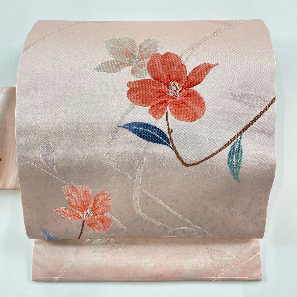 名古屋帯 優品 縞 菱 箔 薄ピンク 正絹｜中古・古着・リサイクル