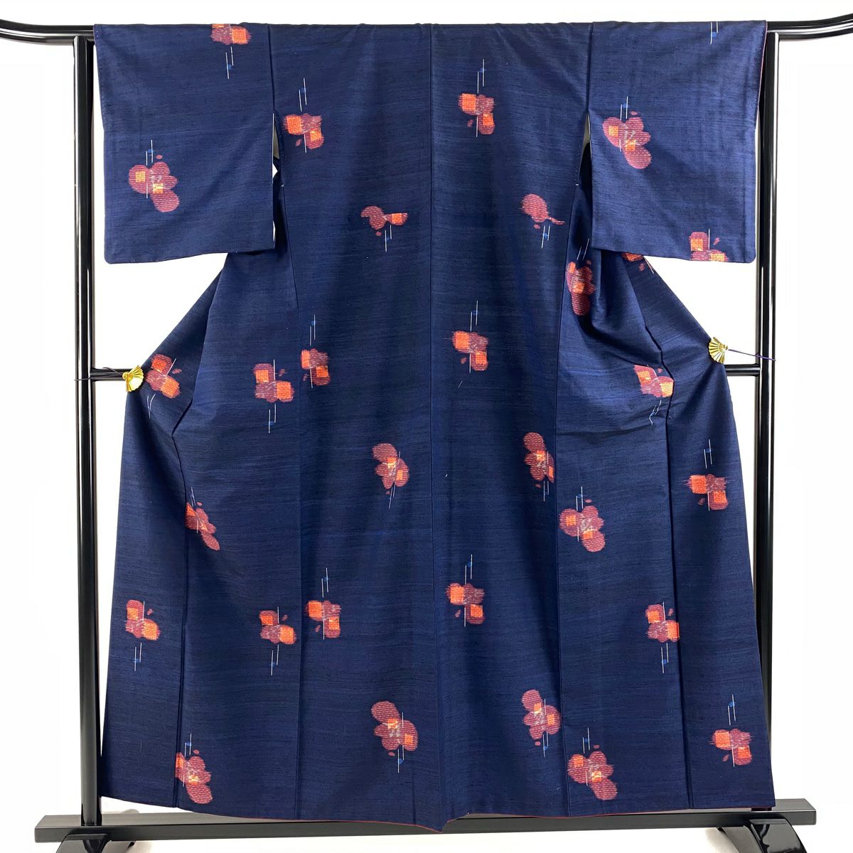 逸品！しつけ付き未使用!正絹◎極上色無地159cm一つ紋(六つ鉄線)袷 錆青磁 逸品！しつけ付き未使用!正絹◎極上色無地159cm一つ紋(六つ