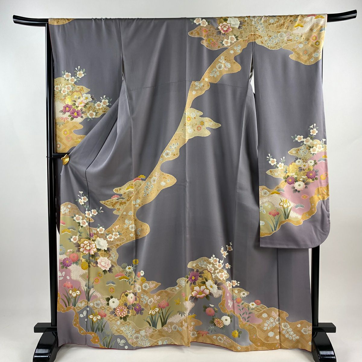 30％OFF 振袖 身丈161cm 裄丈67.5cm L 袷 やまと 牡丹 金彩
