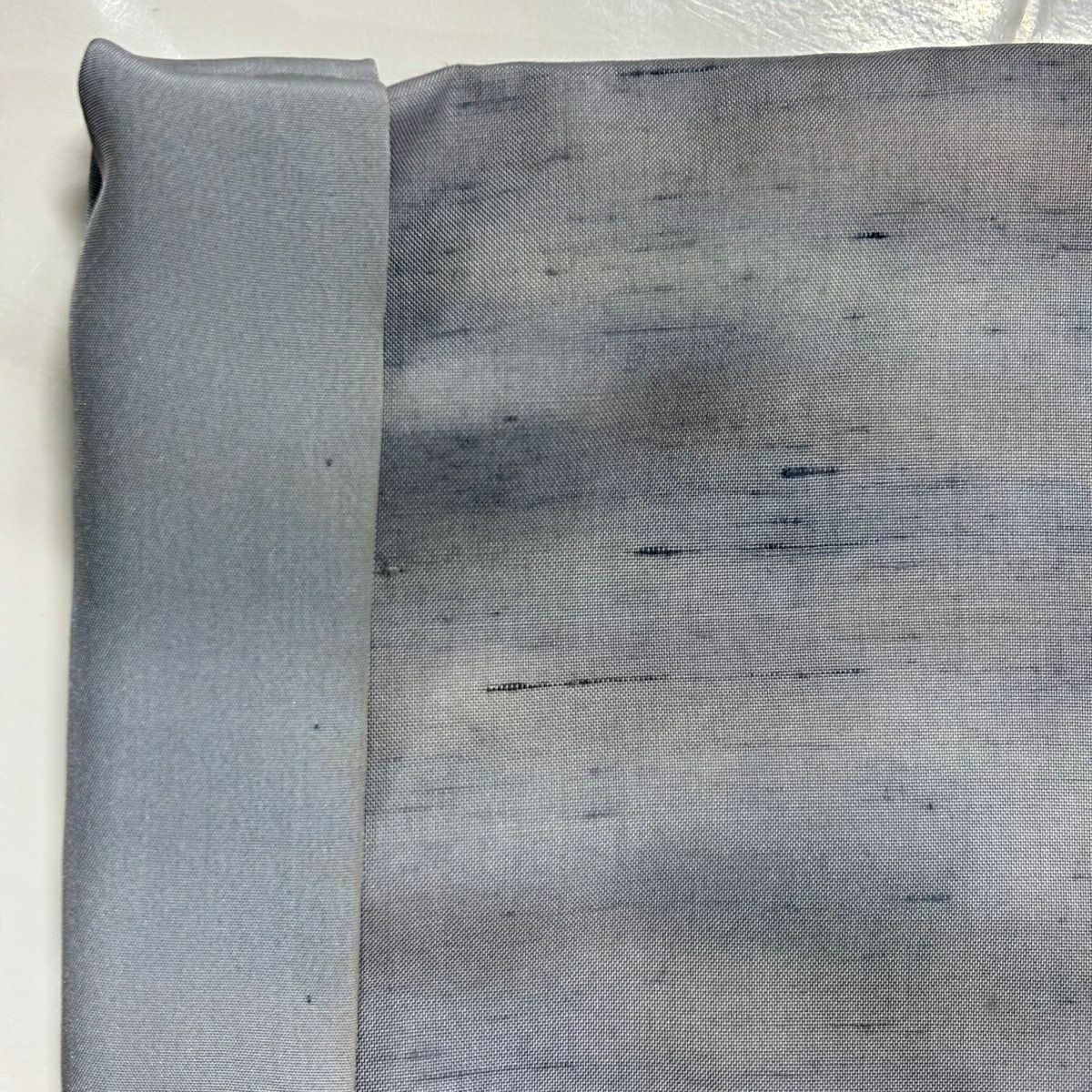 小紋 身丈158cm 裄丈65cm M 袷 紬地 バチ衿 霞 ぼかし 灰紫 正絹 優品