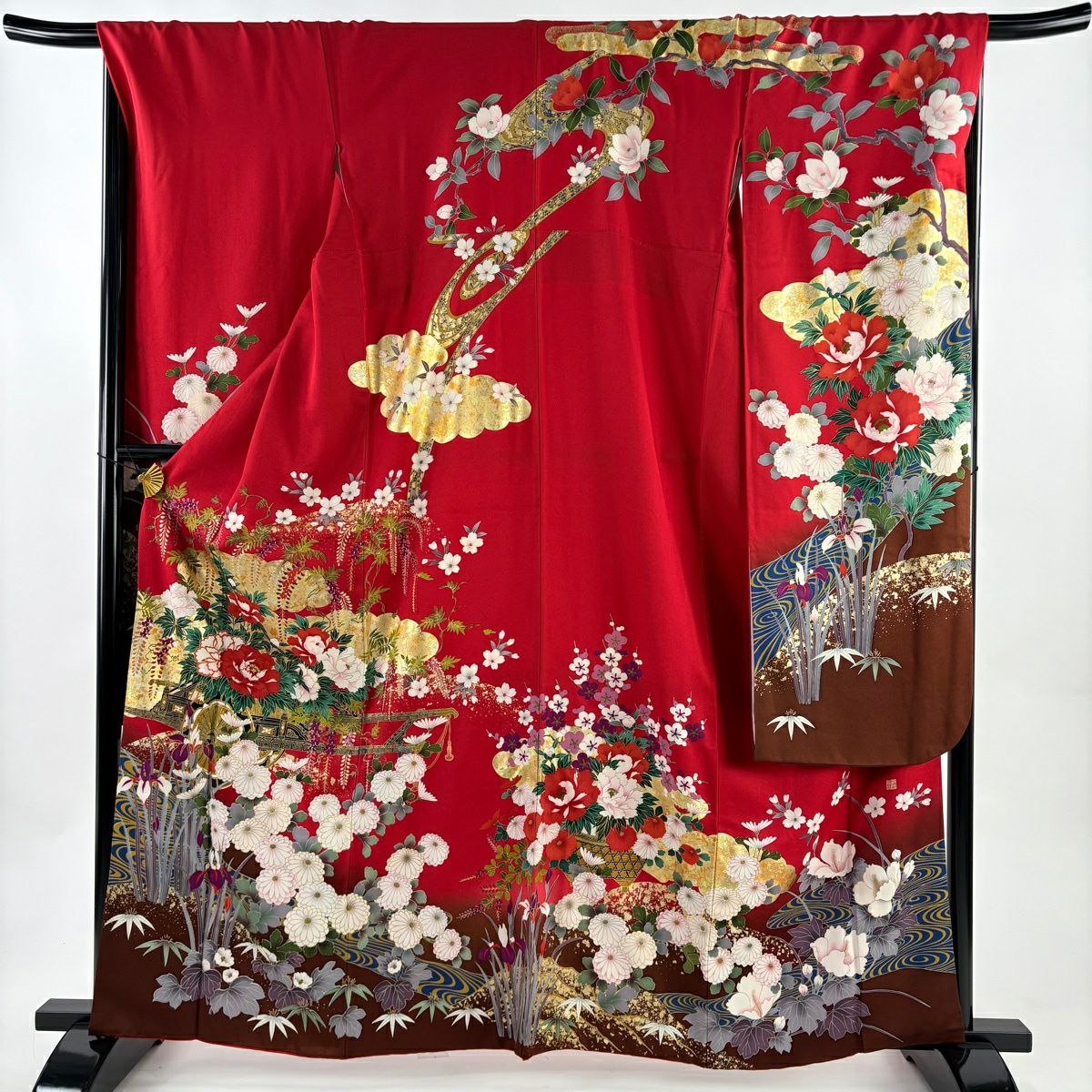 美品】 振袖 身丈162.5cm 裄丈68.5cm L 袷 谷崎潤一郎の世界 落款あり