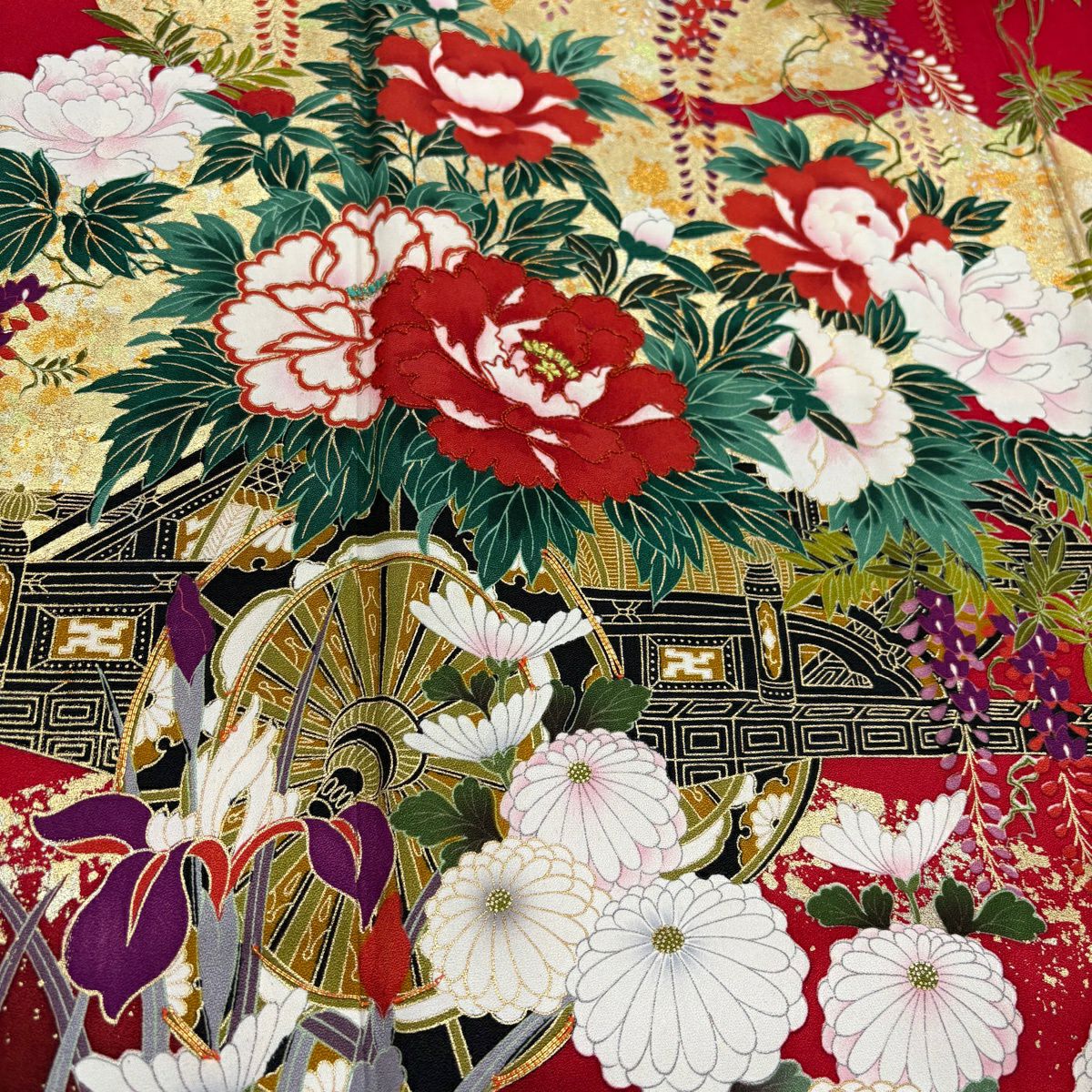 逸品 振袖8点フルセット 谷崎潤一郎の世界・落款あり 古典 金駒刺繍 秀