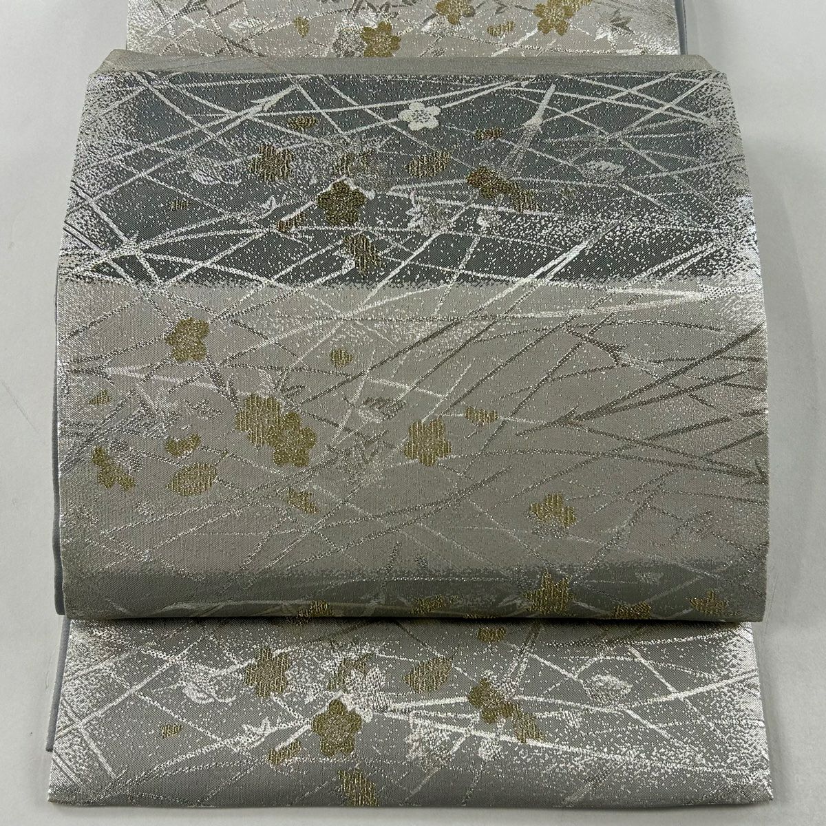 袋帯 美品 秀品 丸文 松 金銀糸 灰色 六通 正絹|中古・古着 袋帯 美品 秀品 丸文 松 金銀糸 灰色 六通 正絹|中古・古着