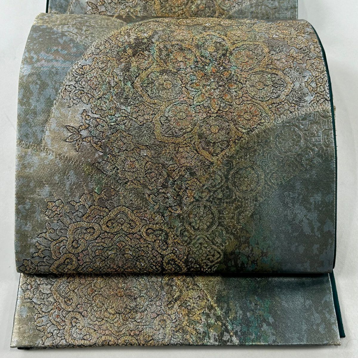 在庫一掃】 袋帯 美品 秀品 華文 芝 唐織 金銀糸 灰紫 六通 正絹 在庫一掃】 袋帯 美品 秀品 華文 芝 唐織 金銀糸 灰紫 六通 正絹