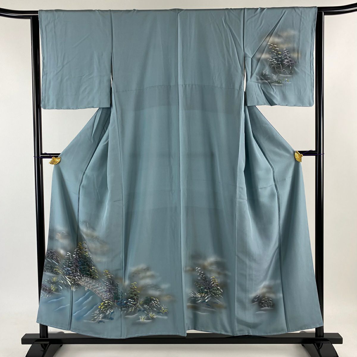 付下げ 身丈165.5cm 裄丈68.5cm L 袷 花 幾何学 箔 金糸 茶色 正絹 秀品｜中古・古着・リサイクル着物通販｜バイセル オンライン