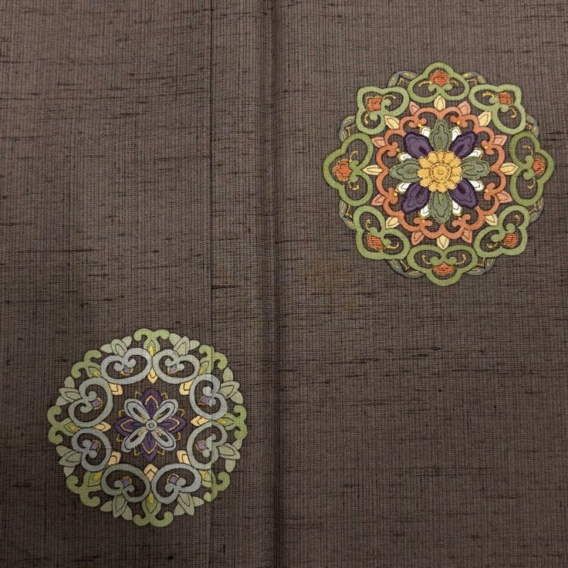 付下げ 身丈155cm 裄丈66cm M 袷 紬地 華文 金糸 刺繍 灰紫 正絹