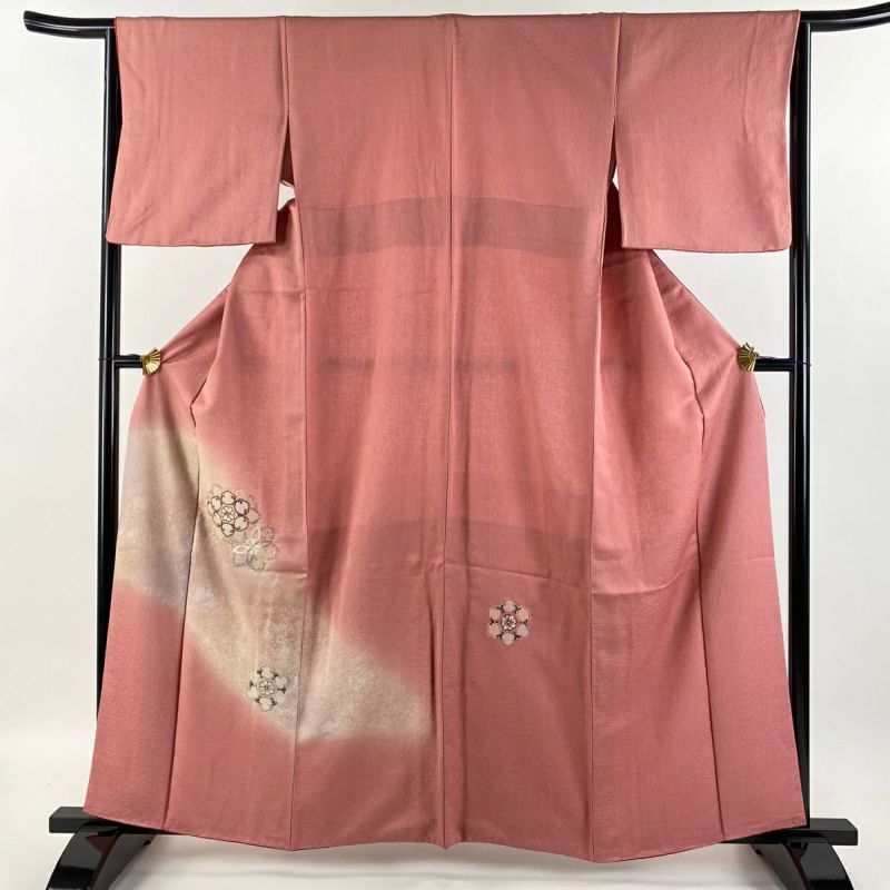 未使用品 色無地 薔薇色 身丈163cm 裄丈67cm お洒落 フォーマル 正絹 未使用品 色無地 薔薇色 身丈163cm 裄丈67cm お洒落 フォーマル 正絹