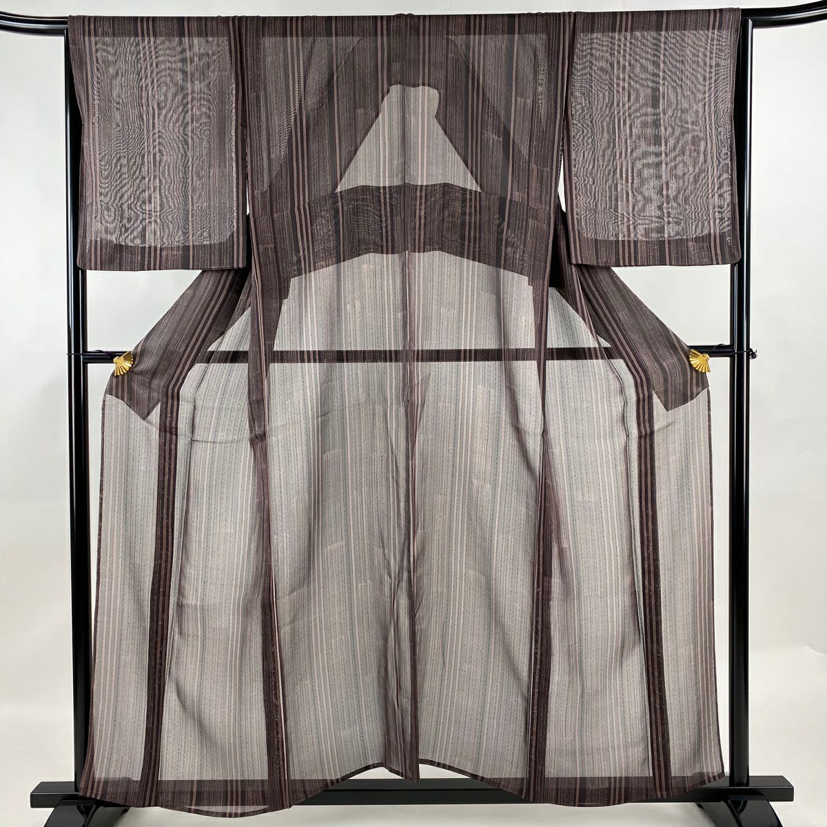 小紋 身丈152cm 裄丈63.5cm S 薄物 紗 ドット 紫 正絹 秀品 小紋 身丈152cm 裄丈63.5cm S 薄物 紗 ドット 紫 正絹 秀品