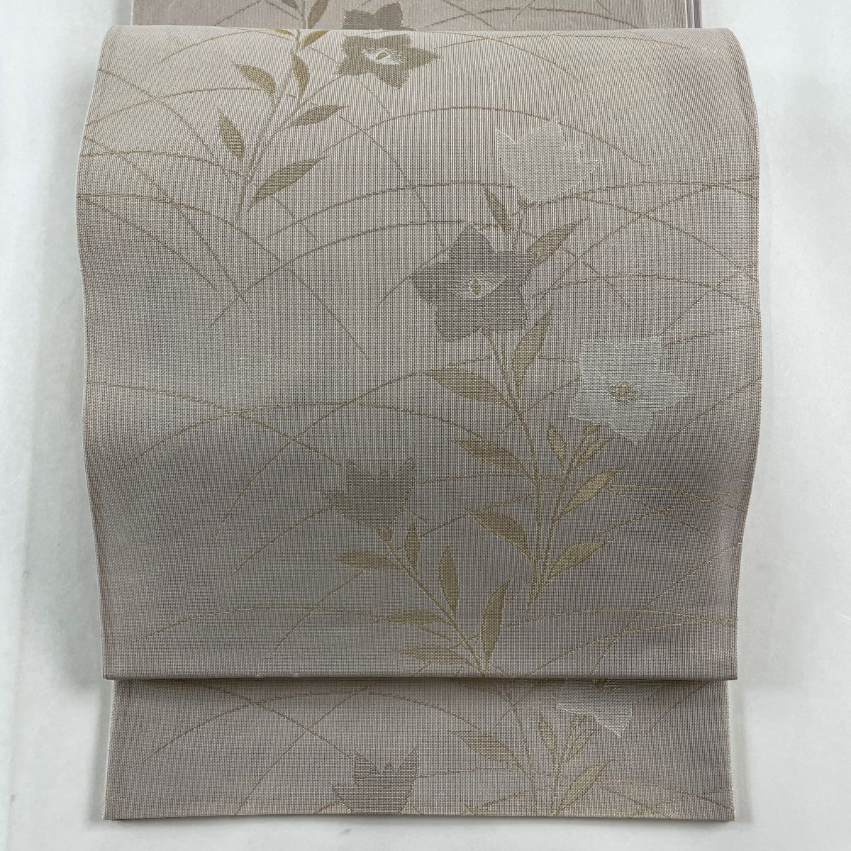 在庫一掃】 袋帯 美品 秀品 華文 芝 唐織 金銀糸 灰紫 六通 正絹 在庫一掃】 袋帯 美品 秀品 華文 芝 唐織 金銀糸 灰紫 六通 正絹
