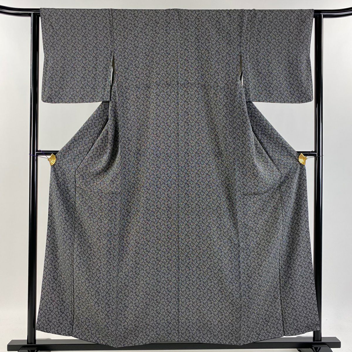 ちどりや】美品 正絹 江戸小紋 袷 身丈161.5cm/裄62.5cm 丈長め 幾何