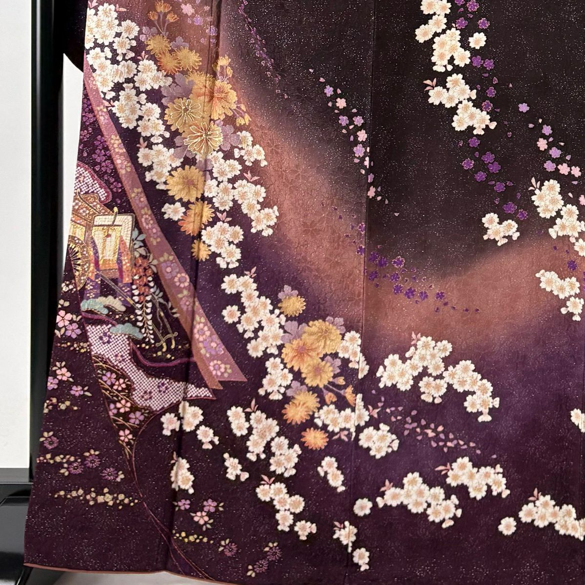 美品】 振袖 身丈168cm 裄丈69cm L 袷 袋帯フルセット やまと 御所車