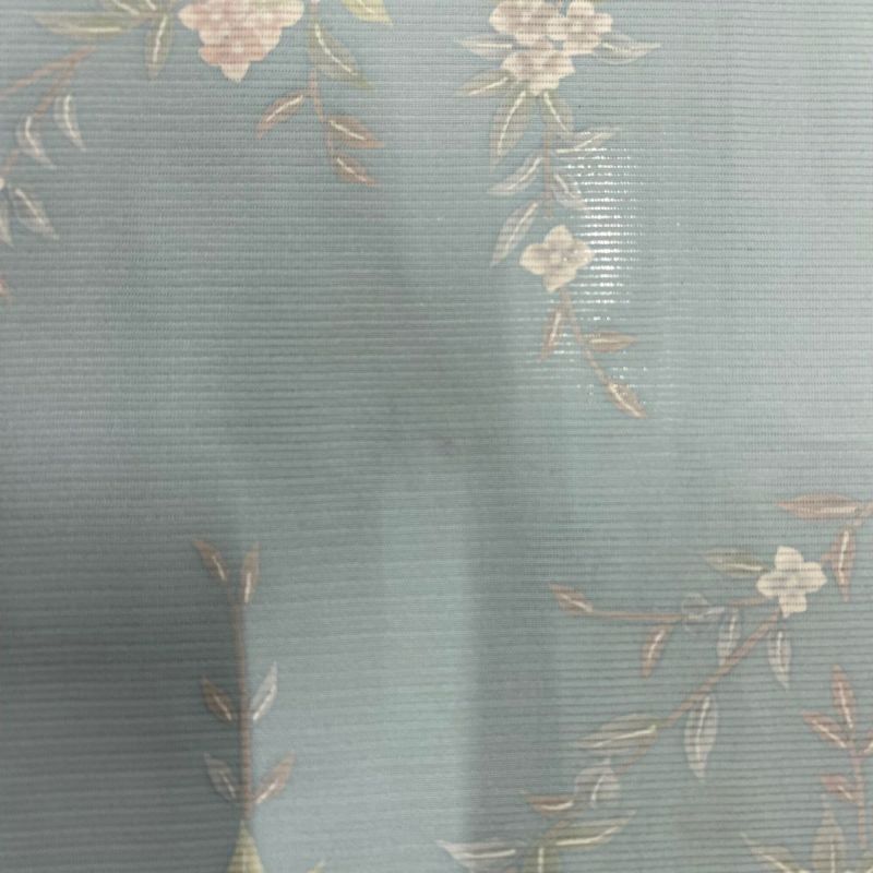 小紋 身丈166cm 裄丈65cm M 薄物 絽 草花 水色 正絹 秀品｜中古