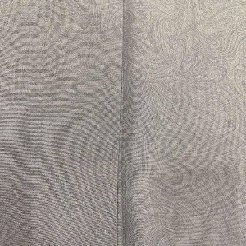 小紋 身丈155cm 裄丈65cm M 単衣 墨流し 青灰色 正絹 秀品｜中古