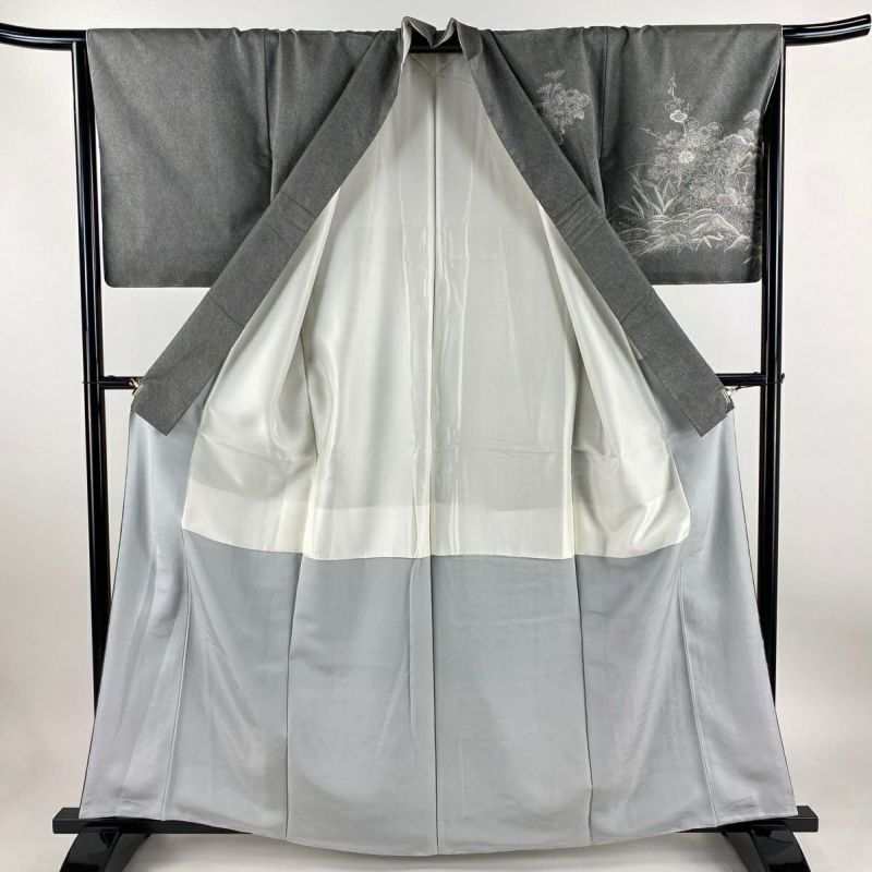 専用 KP877 大島紬 身丈161.5cm 証紙 単衣 着物 正絹 付下げ 身丈161.5cm 裄丈65.5cm M 袷 大島紬地 落款あり 証紙