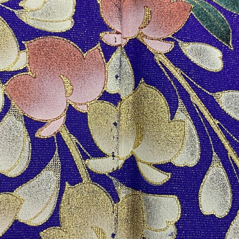 ≪美品≫振袖【395】【155㎝〜165㎝の方用】 振袖 身丈157cm 裄丈63cm S 袷 菊 桜 銀通し 金糸 赤 正絹 美品