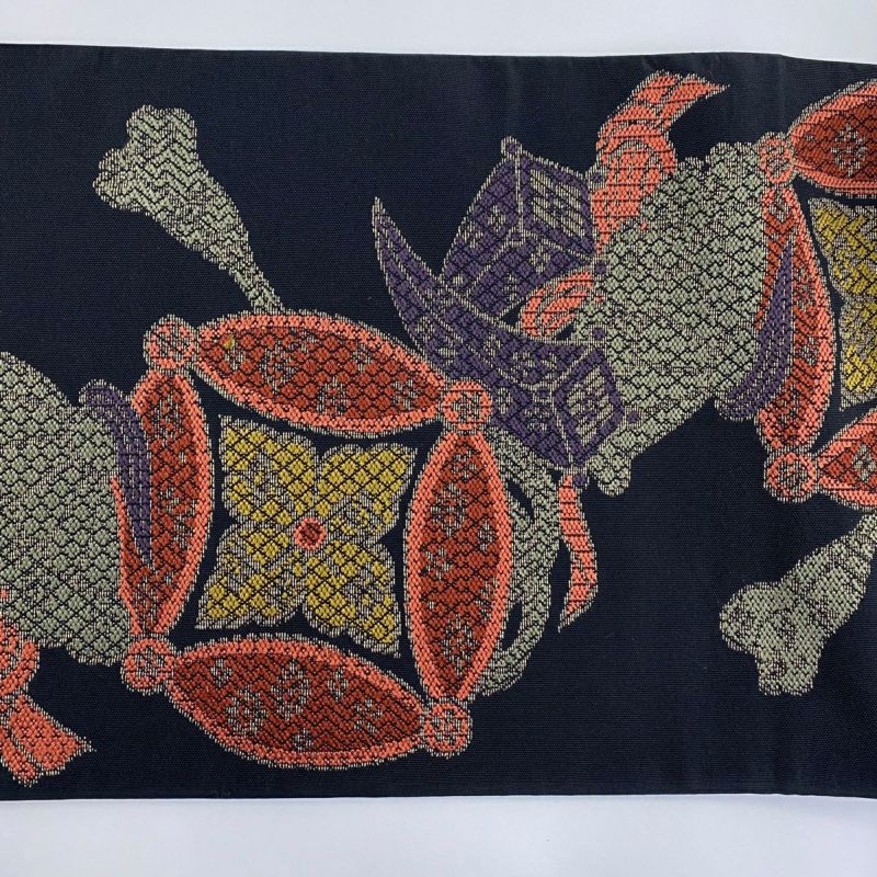 正絹 六通袋帯 【七宝 刺繍】　No.1749 正絹 六通袋帯 【七宝 刺繍】 No.1749 - メルカリ